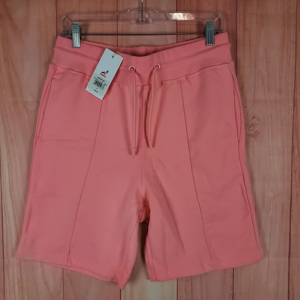 Staple Pigeon‎ Mens Shorts Sz Small Bubble Gum Pink Terry Fleece Drawstring